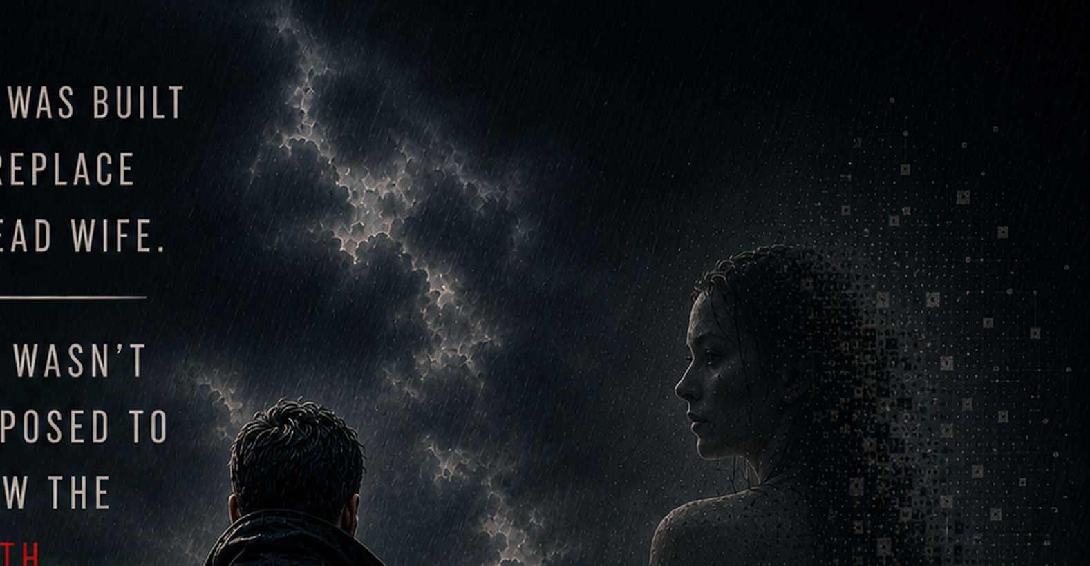 Detail of the cover: a storm over the city