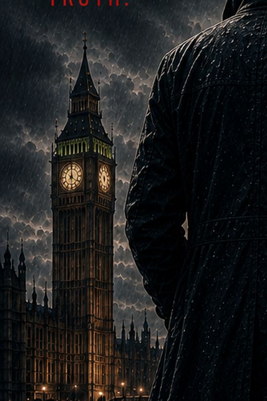 Detail of the cover: a lit clock tower